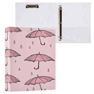 Imagem de CEBUGI Fichário redondo com 3 anéis padrão guarda-chuva de 3 cm, comporta 200 folhas, pastas com 3 bolsos transparentes de PVC para escritório, 31,5 x 27 x 6 cm, 1 pacote