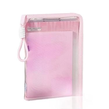 Imagem de Pasta grande A4 à prova de água com bolso transparente para documentos, incluindo pasta e cordão(Rosa)