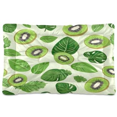Imagem de Wassud Cama de cachorro Kiwi Fruit grande para cães ao ar livre tapete lavável para animais de estimação cama de gato para dormir viagens 91 x 61 cm