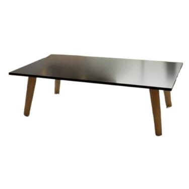 Imagem de Mesa De Centro Decorativa Compacta Para Sala De Estar, Mesa De Canto Com Pernas Finas De Madeira MaciçA(PRETO)