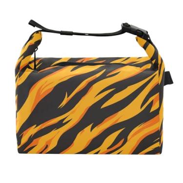 Imagem de STAYTOP Lancheira com textura de pele de tigre com fivela de alça, lancheira isolada para meninos e meninas, lancheira térmica para trabalho escolar