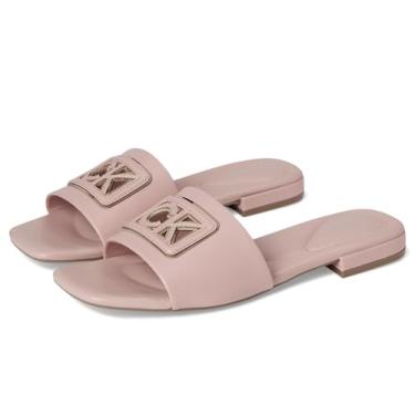 Imagem de Calvin Klein Sandália rasteira feminina Tavia, Rosa claro espelhado metálico, 38