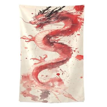 Imagem de STAYTOP Tapeçaria de parede de dragão bonito tapeçaria para decoração de casa decoração de dormitório sala de estar quarto tapete de parede (80 × 60 pol)