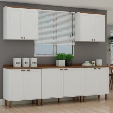 Imagem de Armário de Cozinha Genialflex Iluminata 5 Peças Branco Ébano