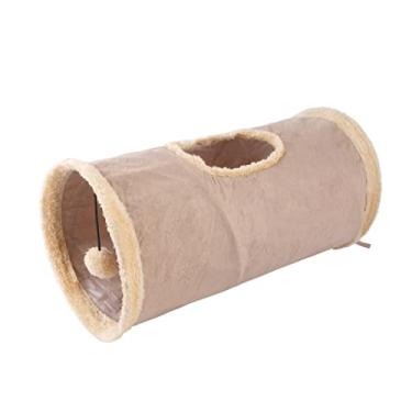 Imagem de Túnel de Gato Colapsível Brinquedo Brincadeira para Gatos Cães Pets Interativa Exploração Caça Esconde Entretenimento com Pingente Integrado