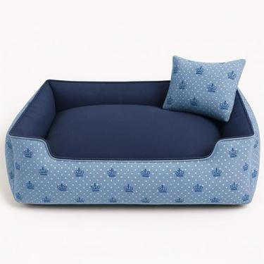 Imagem de Caminha Pet Premium com Fundo Impermeável, Zíper e Enchimentos Removíveis – Super Macia e Resistente | Para Cães e Gatos – Tamanhos P, M, G, GG e Extra G(AZUL,GG - 70X60X18)
