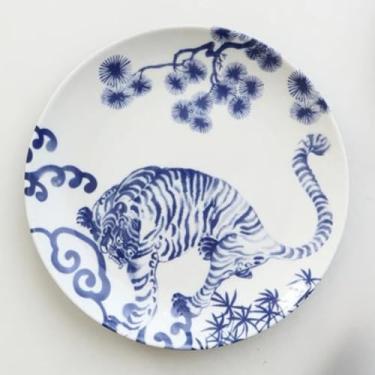 Imagem de FENNYYAR Prato de oferta frontal de Buda de cerâmica estilo chinês, 20 cm, prato de frutas retrô para sala de estar