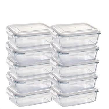 Imagem de Kit 12 Potes de Vidro 370ml com Tampa Hermética BPA Free – Ideal para Congelar, Armazenar Sobras e Manter Alimentos Frescos