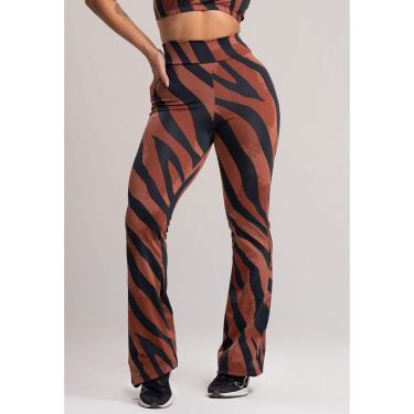 Imagem de Calça Feminina Flare Estampada Pantalona Cintura Alta Mvb Modas-Feminino