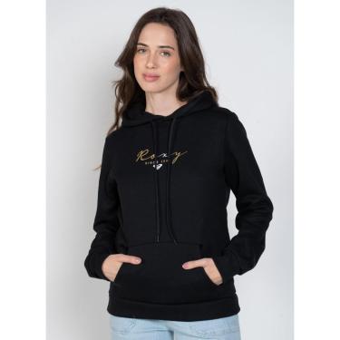 Imagem de Moletom Roxy Fech Gold Life Preto-Preto-GG-Feminino