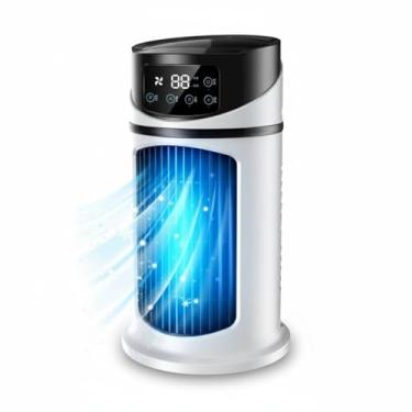 Imagem de Mini Ar Condicionado Portátil, Small AC, Ventilador de Ar Condicionado Portátil Evaporativo Mini Refrigerador de Ar Com Temporizador Quiet USB Desktop Ventilador de Refrigeração