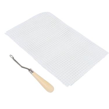 Imagem de Naroote Feito à Mão crochê Tapete Malha Pano Tecelagem Kit Prático Casa Têxtil Diy Artesanato Fibra de Vidro 59.1x39.4in (Fibra de vidro + metal)