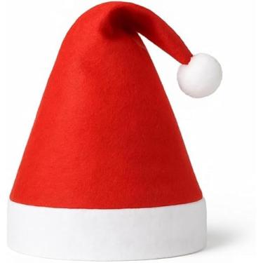 Imagem de Gorro de Natal Vermelho Com Pompom, Touca Natalina Adulto e Infantil, Roupa Chapéu de Papai e Mamãe Noel Acessórios Natalinos