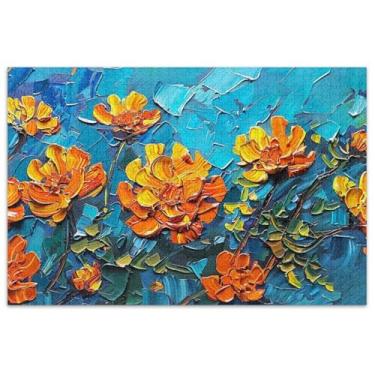 Imagem de Quebra-cabeça de pintura de flores 500 peças para adultos presentes de elefante branco presentes engraçados masculinos paisagem floral única