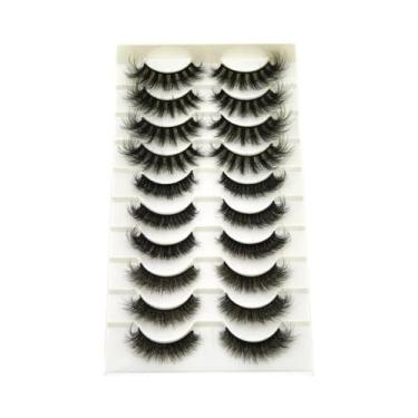 Imagem de Cílios Postiços Dramáticos E Volumosos 5D Híbridos De Mink, 10 Pares, 
