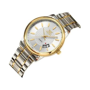 Imagem de OPK 6028 Relógio de quartzo masculino com calendário e pulseira de aço