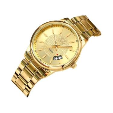 Imagem de OPK 6028 Relógio de quartzo masculino com calendário e pulseira de aço