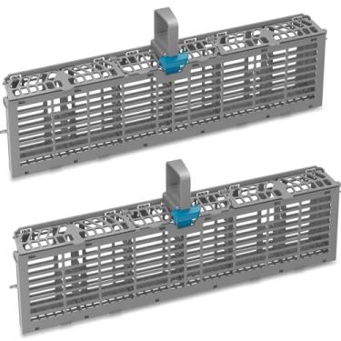 Imagem de [Pacote com 2] Cesta de talheres para lava-louças W11158804 compatível com Whirlpool para utensílios de lava-louças, suporte de talheres para peças de lava-louças, cesto de talheres W10629540