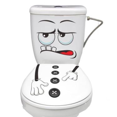 Imagem de Lagnlnaoy Adesivo de banheiro com 3 peças, adesivo de lembrete engraçado, presente engraçado para dia e noite adesivos de banheiro para parede