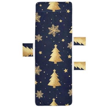 Imagem de Árvores de Natal douradas, azul, espreguiçadeira, toalha de cadeira, piscina, lounge, praia, espreguiçadeira, verão, 215,9 x 76,2 cm