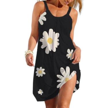 Imagem de Vestido Slip Étnico Boho Feminino Casual De Verão Saia Solta Para Uso 
