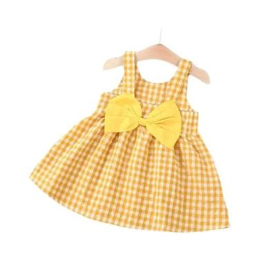 Imagem de Vestido De Festa De Aniversário De Verão Para Menina Com Laço Xadrez, 