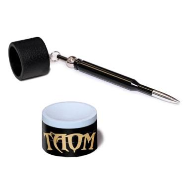 Imagem de Taom Taco de bilhar para bilhar Premium Chalk 2.0 azul - com suporte de giz de bala