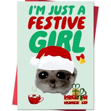 Imagem de Smithtuy Cartão de Natal engraçado para mulheres, filha, irmã, melhor amiga, meninas, ela, engraçado, cartão de Natal para amigos da família, namorada, colegas de trabalho, cartões de natal meme