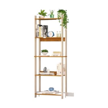 Imagem de Estante Industrial Com 5 Prateleiras Para Armazenamento Multifuncional, Adequada Para Livros, Sapatos E Brinquedos(Off White-Nature)