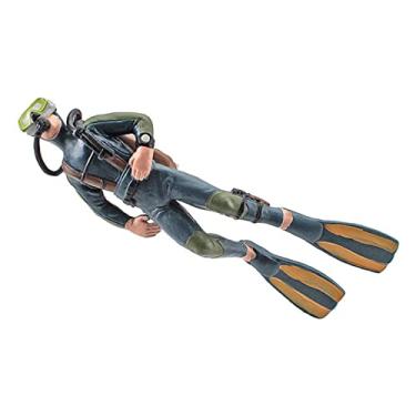 Imagem de YOUTHINK Decoração de Aquário de Mergulhador Flutuante, Figura de homem-rã de Desenho Animado de Flutuabilidade Ajustável Com Bola para Tanque de Peixes, Ornamento de água à Prova de (azul escuro)