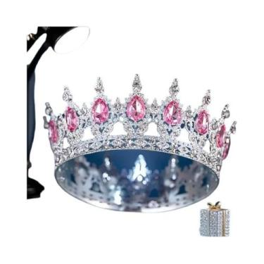 Imagem de Coroa De Noiva Elegante Com Strass Luxuosa Acessório Barroco Para Casa