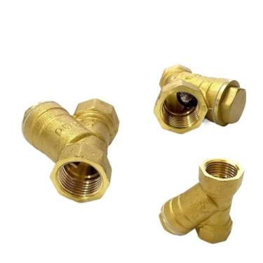 Imagem de 1 peça 1/5.1 cm 3/10.2 cm 2.5 cm 5.1 cm 7.6 cm 10.2 cm latão tipo Y filtro filtro rosca interna válvula de filtro de ar condicionado central (1-1/2)