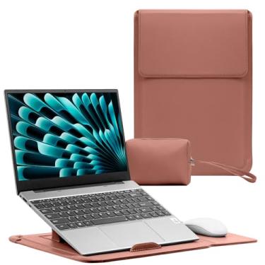 Imagem de RoYiio Capa para laptop de 15 a 16 polegadas com suporte capa fina de couro PU para MacBook Air 38.1 cm M4/M3/M2, MacBook Pro 16 polegadas M4/M3/M2/M1 Pro/Max, 38.1 cm-39.6 cm-40.6 cm capa para laptop