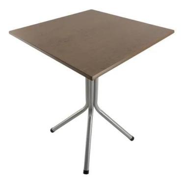 Imagem de Mesa Bistrô Baixa Estrutura Em Aço Com Tampo 60cm Quadrado MDF - SHOPE