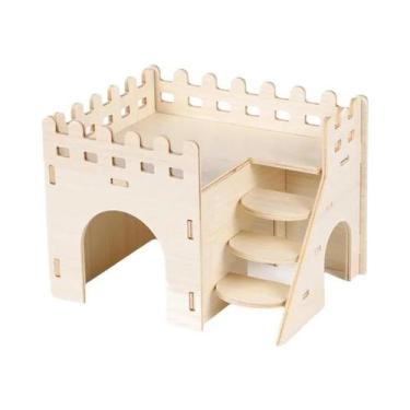 Imagem de Ninho Confortável Para Hamster Em Cor Sólida Com Cerca De Madeira, Cas