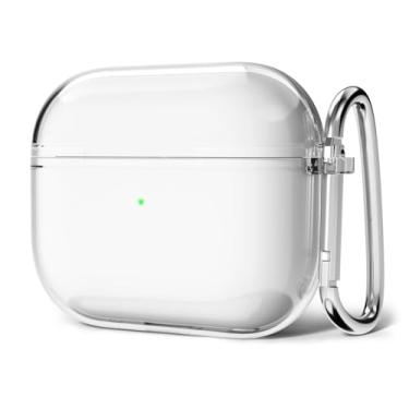 Imagem de Capa de plástico rígido transparente para Airpods 4, capa simples transparente para AirPods 4ª geração com chaveiro, transparente