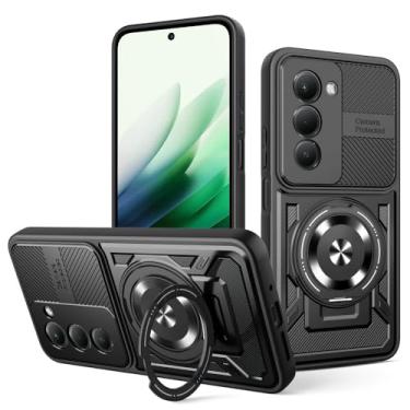 Imagem de Capa compatível com Xiaomi Redmi 15 (171.1) 25062RN2DY, compatível com MagSafe, suporte magnético giratório de 360 graus, capa para celular preta