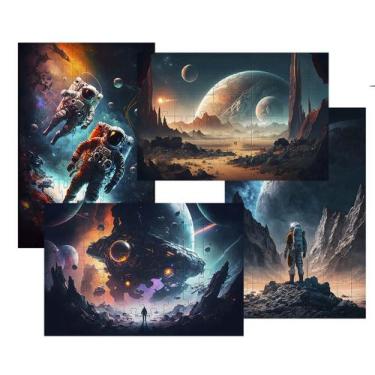 Imagem de 4 Quebra-cabeças Cognitivos Arte Espacial de 40 peças - Coleção TEA