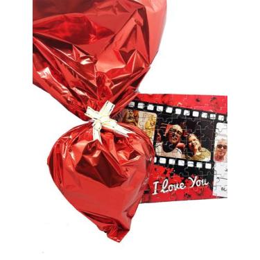 Imagem de Kit Presente Dia dos namorados Coração + Quebra-cabeça 60 peças pedido