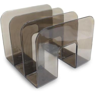 Imagem de Organizador de Livros de Mesa Fumê com 3 Divisórias Maxcril