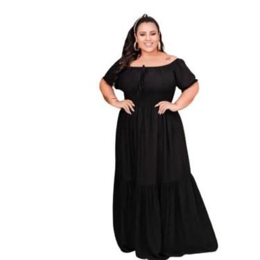 Imagem de Vestido Longo Plus Size Babado Moda Blogueira 48 ao 56 - Reyn Store, P