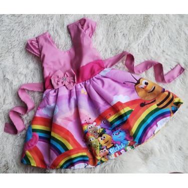 Imagem de Vestido Infantil Temático Simples Bichikids Rosa, P