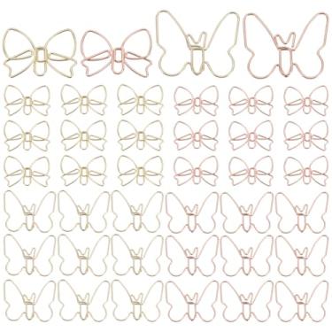 Imagem de PLIGREAT 80 clipes de papel de borboleta, lindos clipes de papel decorativos de metal, marcadores de página mistos, grampos de papel para organização de documentos, álbuns, cadernos, material escolar