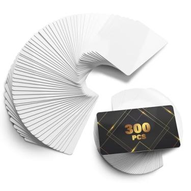 Imagem de 300 peças em branco de sublimação – 8,6 cm x 5,3 cm x 0,01 cm em branco de cartão de visita de sublimação dupla face para impressão de logotipos, placas de identificação e presentes personalizados