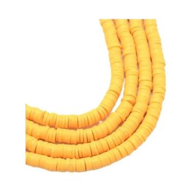 Imagem de Contas De Argila Polimérica Vermelho Laranja, Discos Planos Redondos H