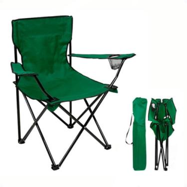 Imagem de Cadeira de Camping Acampamento Dobrável Portátil em Aço C/Bolsa(Verde)