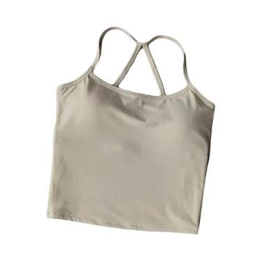 Imagem de Top De Yoga Feminino Com Costas Cruzadas, Sutiã Esportivo Push-Up, Cam