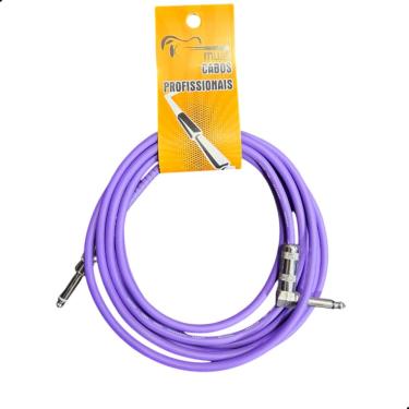 Imagem de Cabo P10 x P10L 1 Metro Lilás Violão Guitarra Baixo Premium