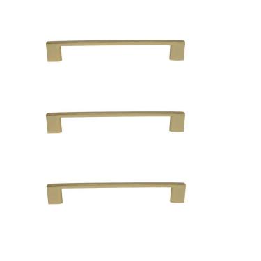 Imagem de Kit 3 Puxador Dourado Il 950 Metal 160Mm Com Parafusos