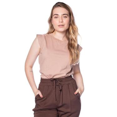 Imagem de Blusa Feminina Giraffe Manga Muscle Marrom Claro-Feminino